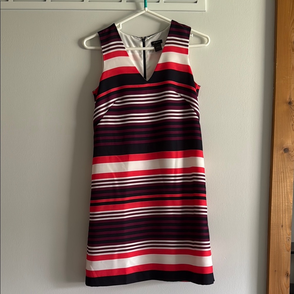 Ann Taylor Factory Striped Mini Shift Dress - Navy, Coral, White, Purple